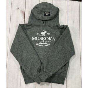 MUSKOKA Huntsville Ontario BIG BEAR Unisex Hoodie Green Size 7-8 Comfy